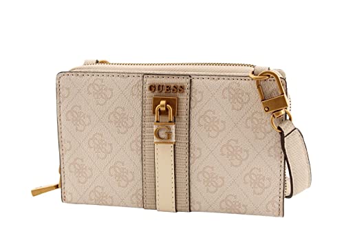 Guess Ginevra Logo Mini Girlfriend Crossbody Bag Stone Logo
