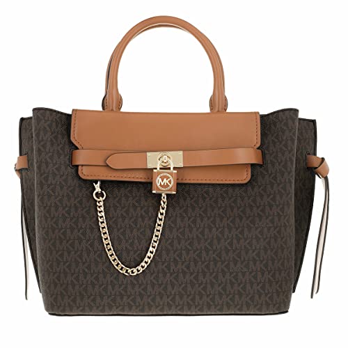Michael Kors LG Belted Satchel, Borsa Donna, BRN/Acorn, L