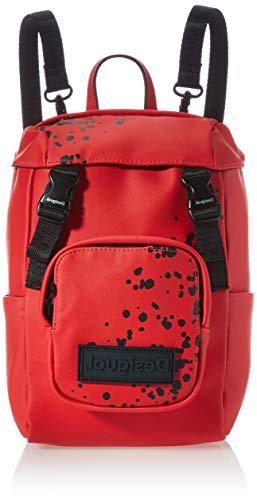 Desigual, Mini zaino in poliuretano Donna, Colore: rosso, Medium
