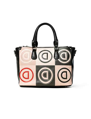 Desigual BORSA A Mano Con LOGHI Donna - Rose Multi, Beige (Beige),...