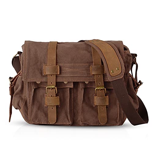 FANDARE Borsa a Tracolla Tela Uomo Donna Marrone