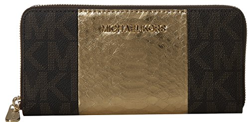 Michael Kors Portafoglio continentale con cerniera centrale in pitone...