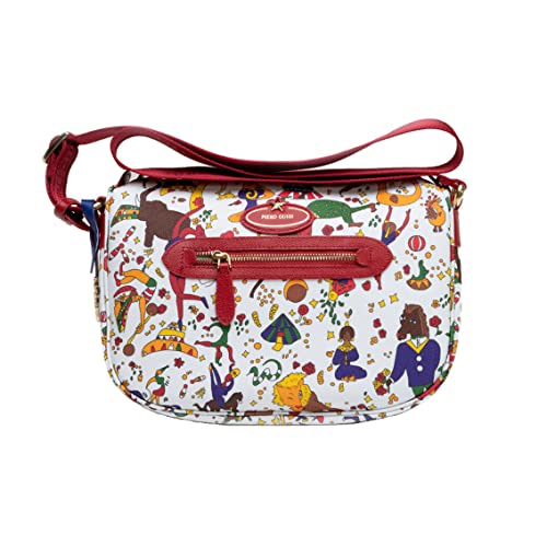 piero guidi BORSA DONNA HOBO TRACOLLA MEDIUM MAGIC CIRCUS BIANCO...