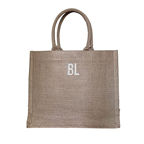 Timeshop Lab Borsa Juta da donna Shopping Bag a mano Beige per mare e...