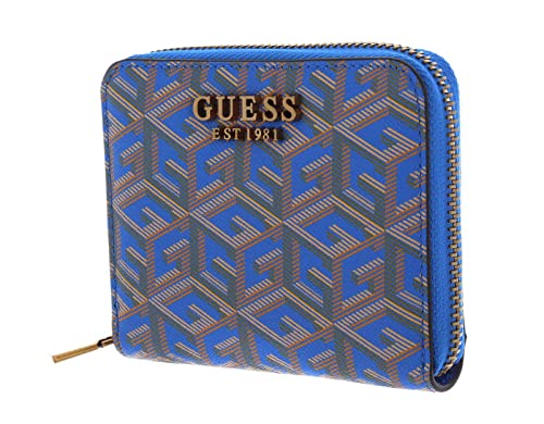 Guess Laurel SLG Small Zip Around, Borsa Donna, Aquatic Logo, Unica