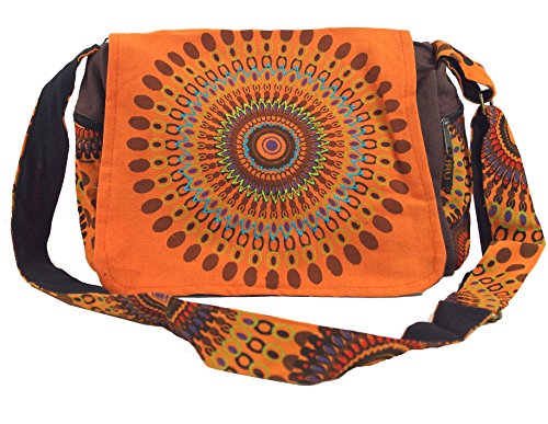GURU SHOP Schultertasche, Hippie Tasche, Goa Tasche - Orange,...