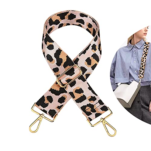 Tracolla larga per borsa, con stampa leopardata, regolabile, in tela,...