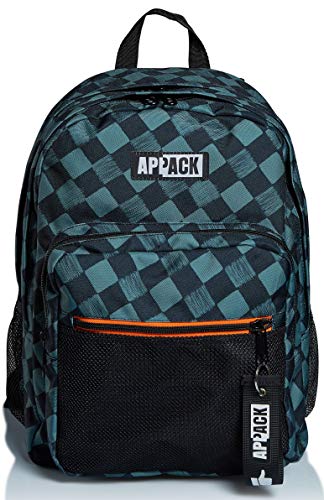 Appack Zaino Doppio Scomparto, Zaino Unisex - Bambini e ragazzi, Verde...
