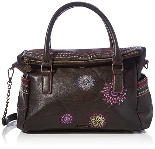 Desigual Borsa in Poliuretano, Mano Donna, Marrone, U