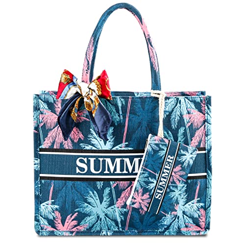 Sterneer Borsa Da Spiaggia, Borse Tote Estive in Tela, Con Sciarpa di...