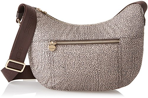 Borbonese Luna con Tasca, Borsa a Tracolla Donna, Marrone (Op Classico...