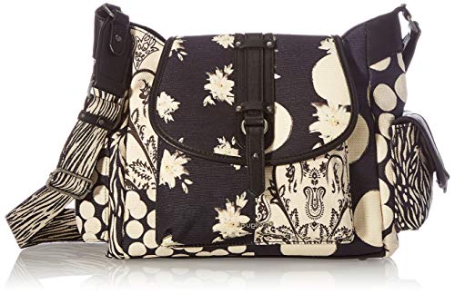 Desigual Fabric Shoulder Bag, Borsa a Spalla Donna, Nero, U