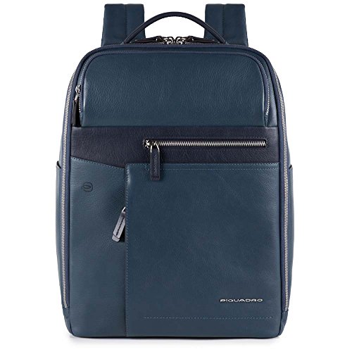 PIQUADRO Cary, Zaino in Pelle Uomo, Blu