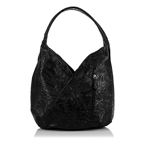 FIRENZE ARTEGIANI. Borsa in vera pelle donna con stampa floreale....