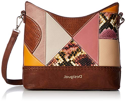 Borse dona a tracolla Desigual Marrone Patch geometrico Borsa a spalla...
