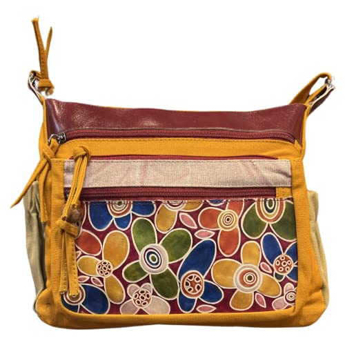 Macha Bag Borsa a tracolla indiana in cotone e pelle per donna Borsa...