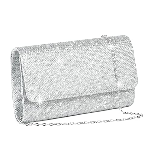 OSDUE Pochette Donna - Argento Cerimonia Borsa con Catena Clutch...