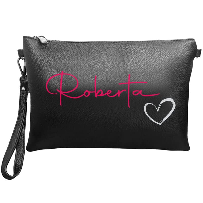 Generico Pochette donna personalizzata con Nome Cuore Made in Italy...