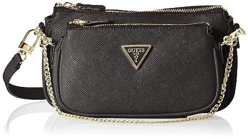 Guess Noelle DBL Pouch Crossbody, Borsa Donna, Black, Unica