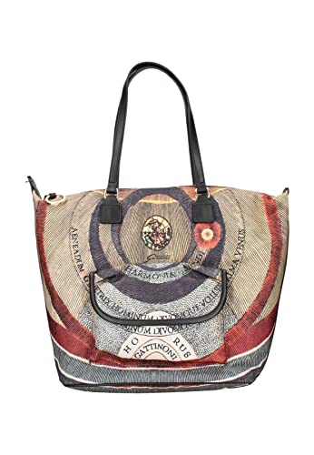 Gattinoni Planetarium Maya Donna Borsa A Spalla Shopping Nylon/Pelle...