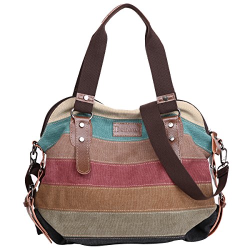 Eshow Borsa a Tracolla in Tela da Donna Multicolore Multifunzione Tote...