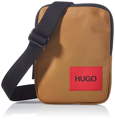 HUGO Ethon_ns - Borsa da uomo con zip, taglia unica, Beige (Medium...