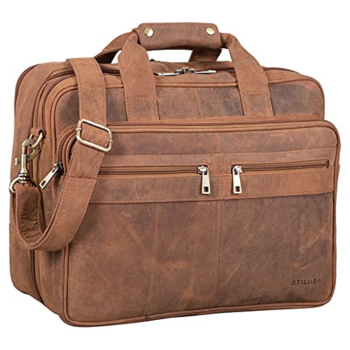 STILORD 'Alexander' Borsa da lavoro in pelle uomo donna Grande borsa...