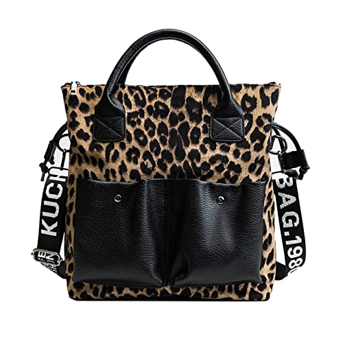 RFVBNM Elegante Leopard di grande capienza borsa femminile pelosa...