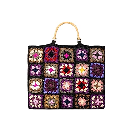 UOXOO Borsa Da Donna In Tessuto Scozzese A Contrasto Nonna, Borsa A...