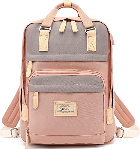 KeKour Zaino da donna, casual e moderno, per computer portatile da 14...