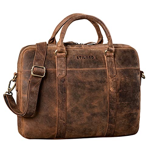 STILORD 'Laslo' Ventiquattrore in Pelle da Donna Uomo Grande Borsa da...