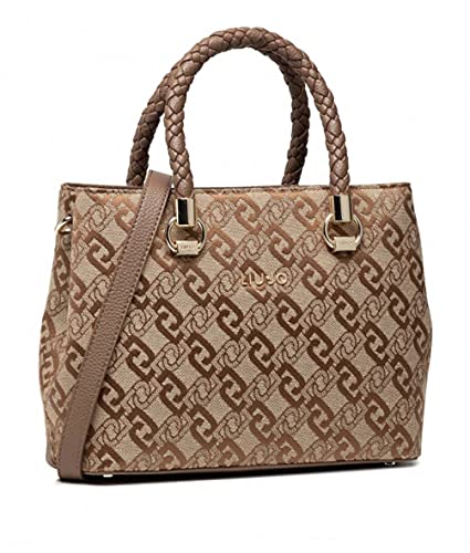 Borsa Liu-jo a mano satchel double zip ecopelle/tessuto B22LJ22 AF1156...