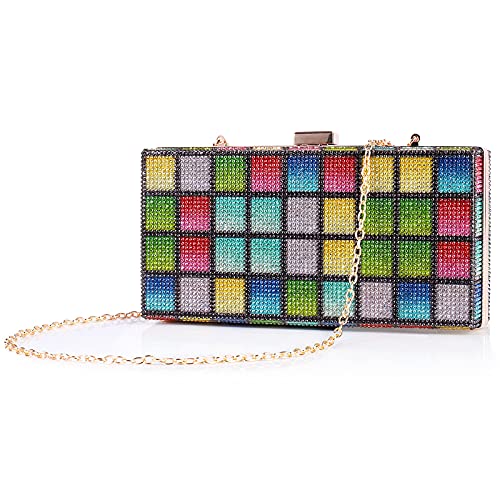 Pochette da donna, con brillantini luccicanti, con catena per...