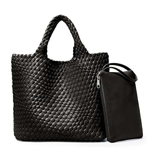 KALIDI Borse intrecciate per donna - Borsa tote in morbida pelle...