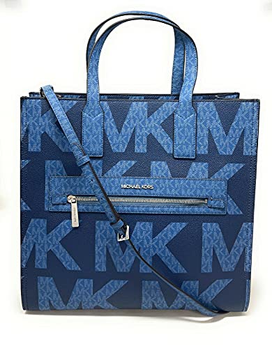 MICHAEL KORS KENLY LARGTE TOTE SHOULDER BAG SATCHEL DK CHAMBRAY