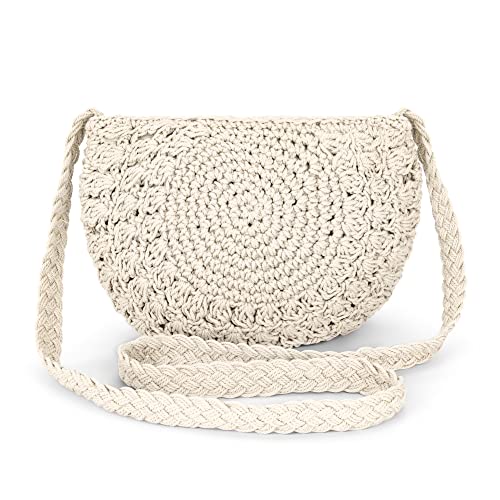 Jeesblsy Borsa a Tracolla Rotonda per Donna, Borsa da Spiaggia Spalla...