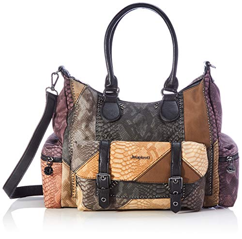 Desigual Accessories PU Shoulder Bag, Borsa a Spalla Donna, Marrone, U