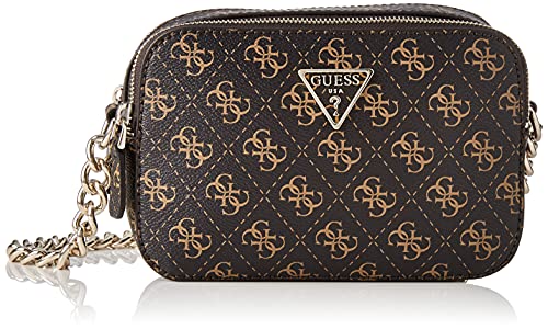 Guess Noelle Crossbody Camera, Borsa Donna, Brown, Taglia Unica
