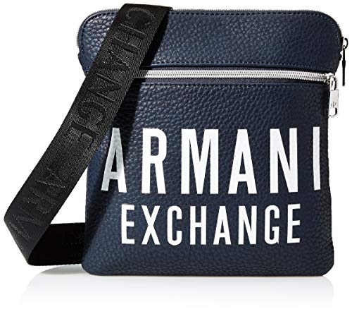 ARMANI EXCHANGE Small Flat Crossbody Bag - Borsa Uomo, Blu (Sargasso...