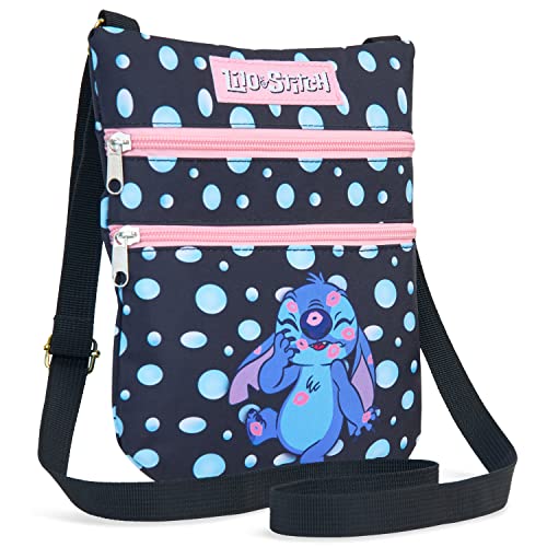 Disney Borsa Stitch - Borsa Tracolla Bambina Ragazza (Nero)