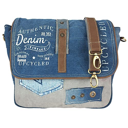 Sunsa Borsa a tracolla da donna, borsa messenger in tela, jeans...