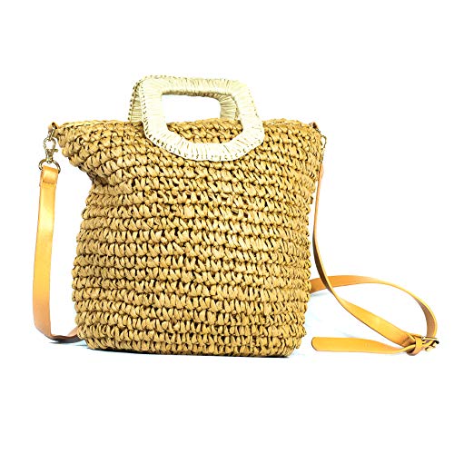 Borsa Rafia Donna Tessuto Stilo All'uncinetto In Navicelle Vimini...
