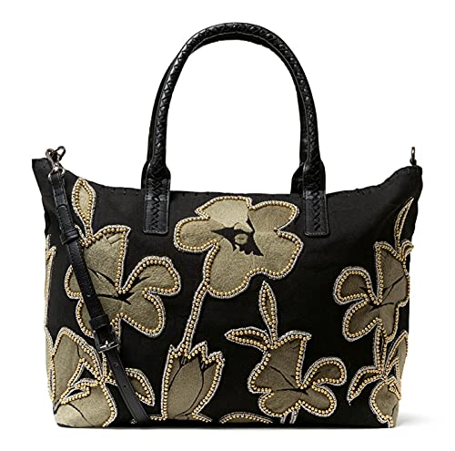 Desigual Hibiscus Rock Holbox Shopping Bag Negro