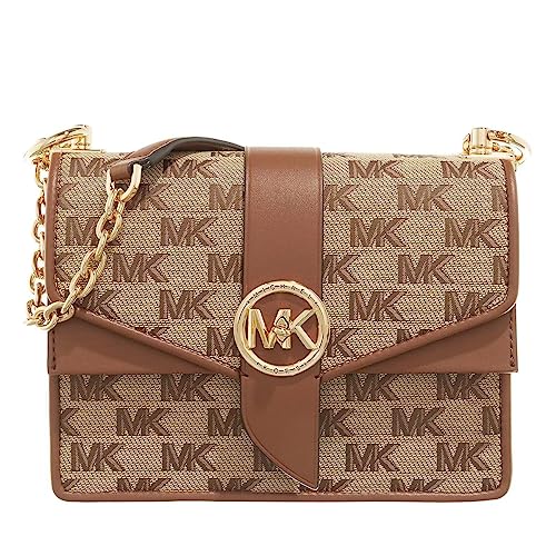 Michael Kors Greenwich SM Conv XBODY, Borsa Donna, Beige/Ebony