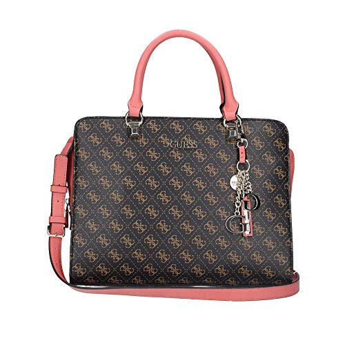 Guess CAMY Large Girlfriend Satchel, Bags Donna, Brown Multi, One Size