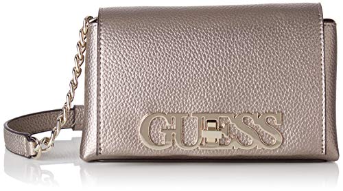 Guess Uptown Chic Mini Xbody Flap Borsa a Tracolla da Donna, Peltro,...