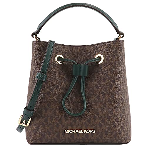 Michael Kors Suri Small Bucket Shoulder Bag Brown Racing Green