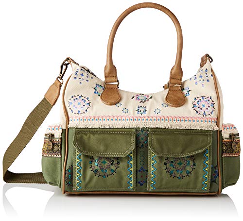 Desigual Fabric Shoulder Bag, Donna, Verde, U