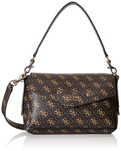Guess Brenton Flap SHO, Borsa a Mano Donna, Logo Marrone, Maße...