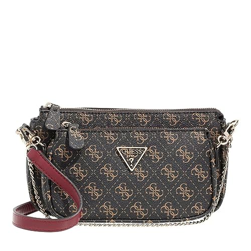 Guess Noelle DBL Pouch Crossbody, Borsa Donna, Brown, Unica